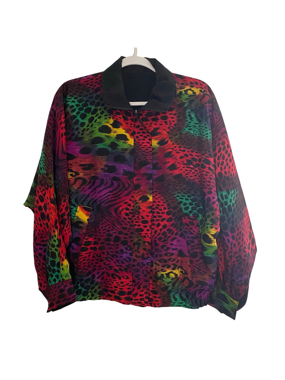Olympic Seoul Vintage Jacket Animal Print Vibrant Colors Reversible Rare!!